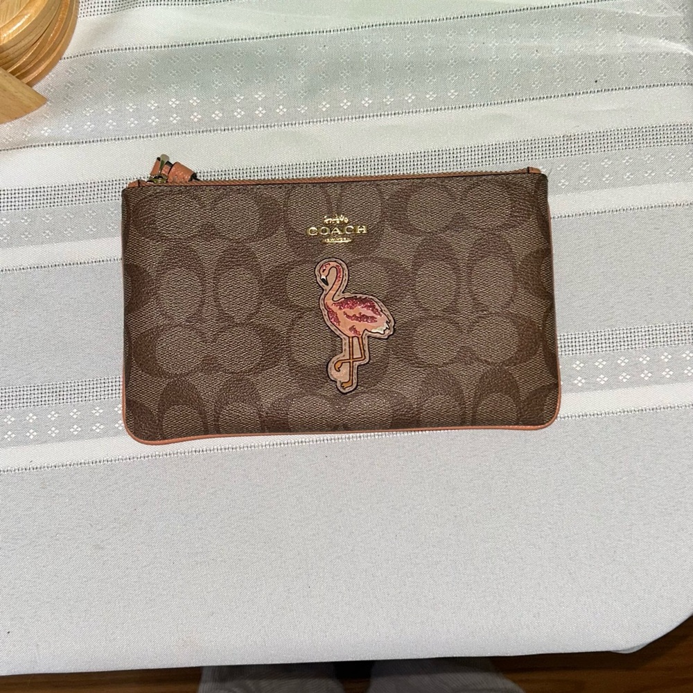 Coach flamingo bag wristlet wallet